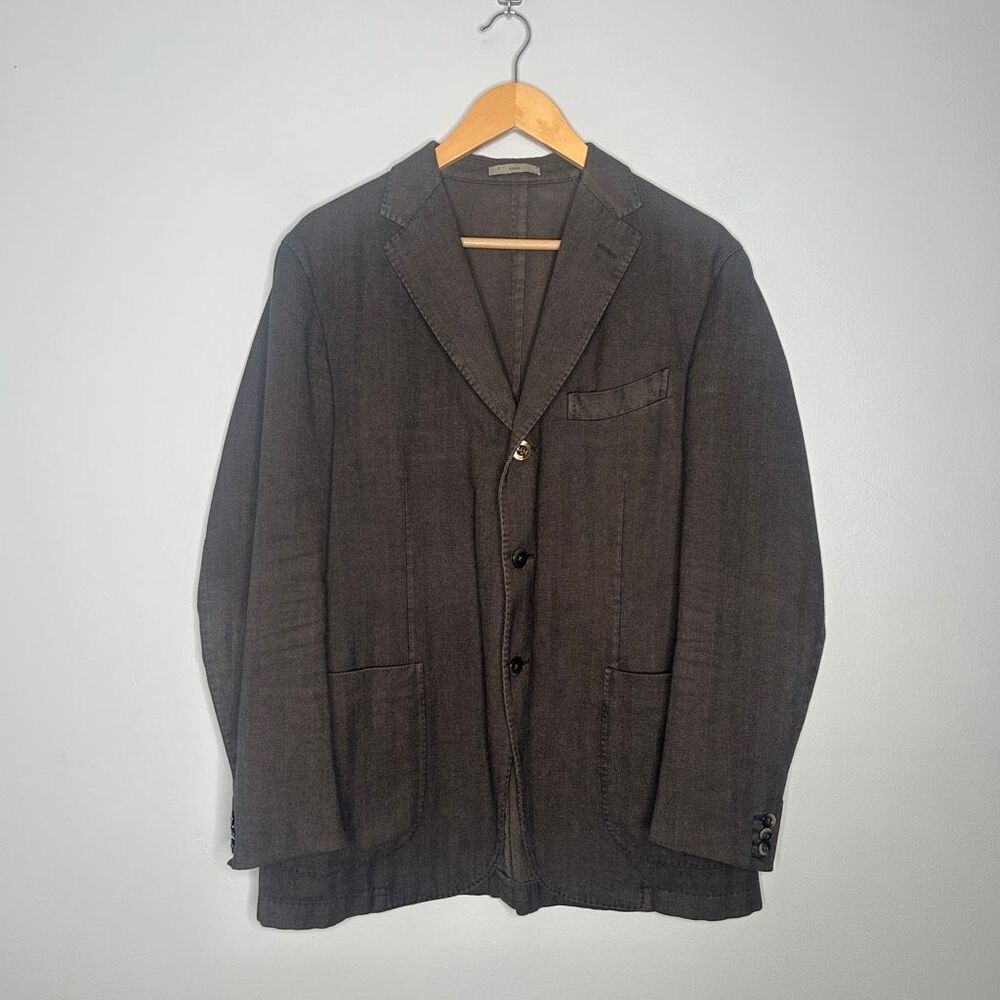 Boglioli Milano COAT Jacket EU52 Herringbone Cotton Blazer